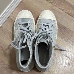 Converse Light Gray Floral High-Top Sneakers